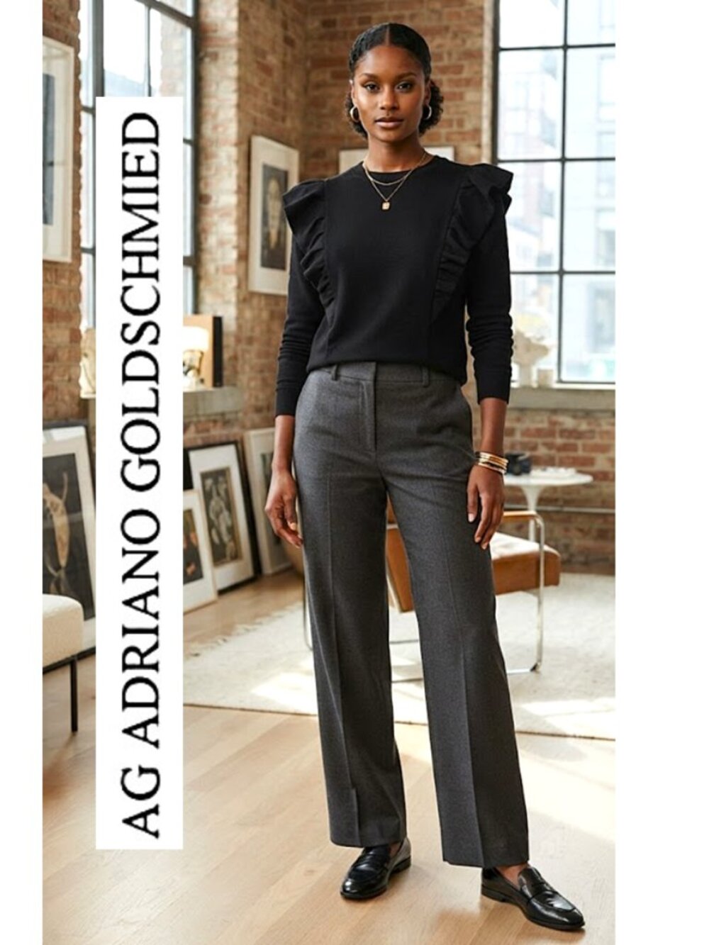 AG ADRIANO GOLDSCHMIED - 100% cotton black pullover sweatshirt